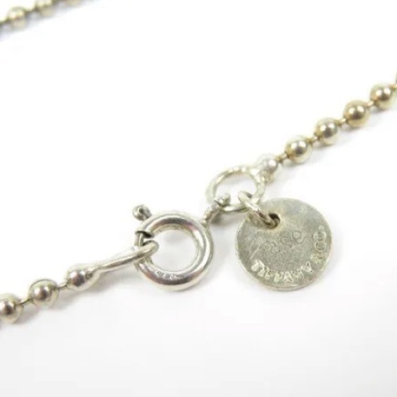 Authentic Tiffany & Co. 925 Sterling Silver Atlas Bar Plate Ball Chain Pendant - Picture 5 of 5